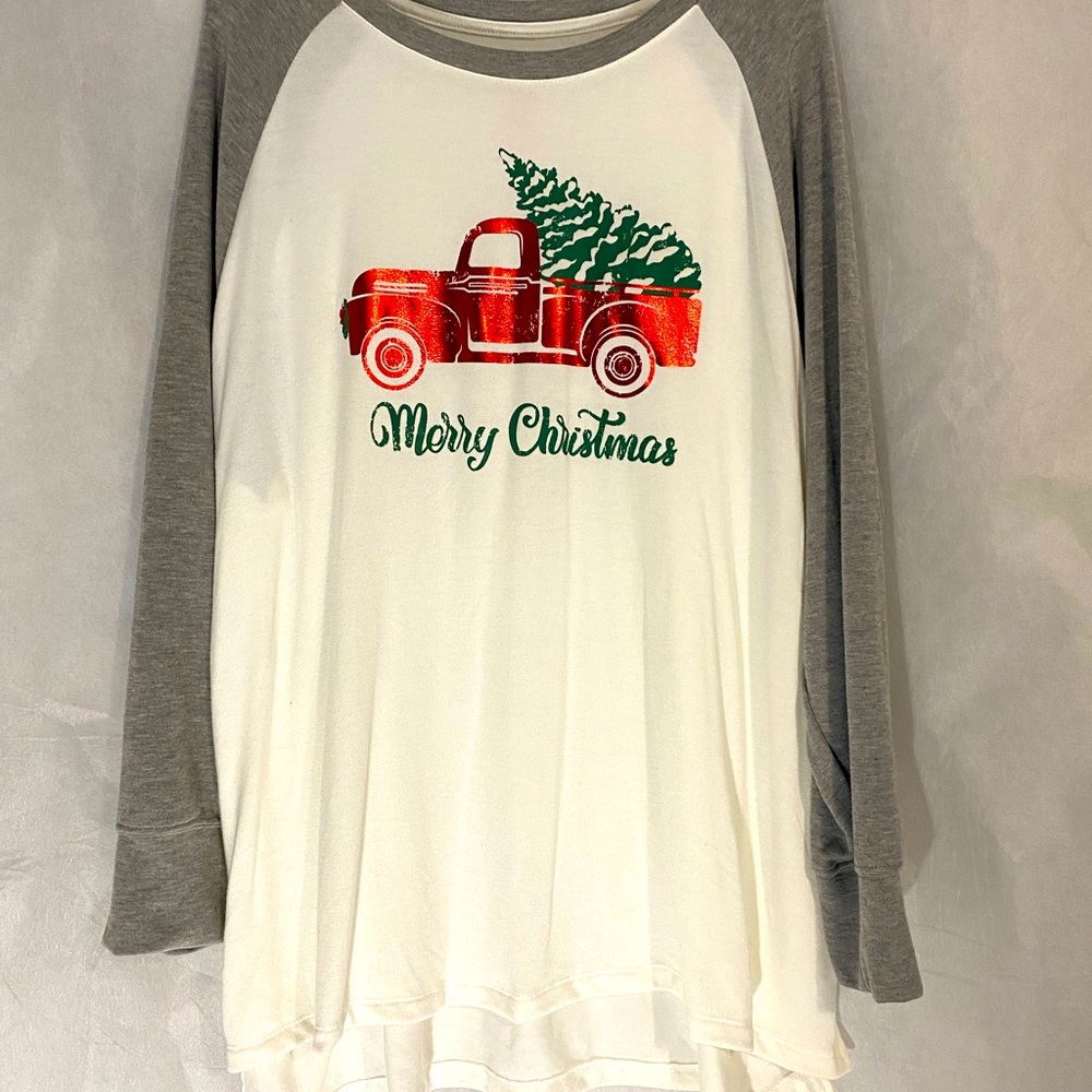 Christmas shirt Truck w Christmas Tree.  Size 2X. Soft material.  New no tags.